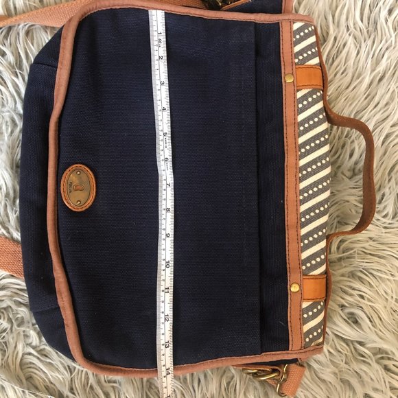 FOSSIL canvas leather messenger portfolio brief - Picture 8 of 11